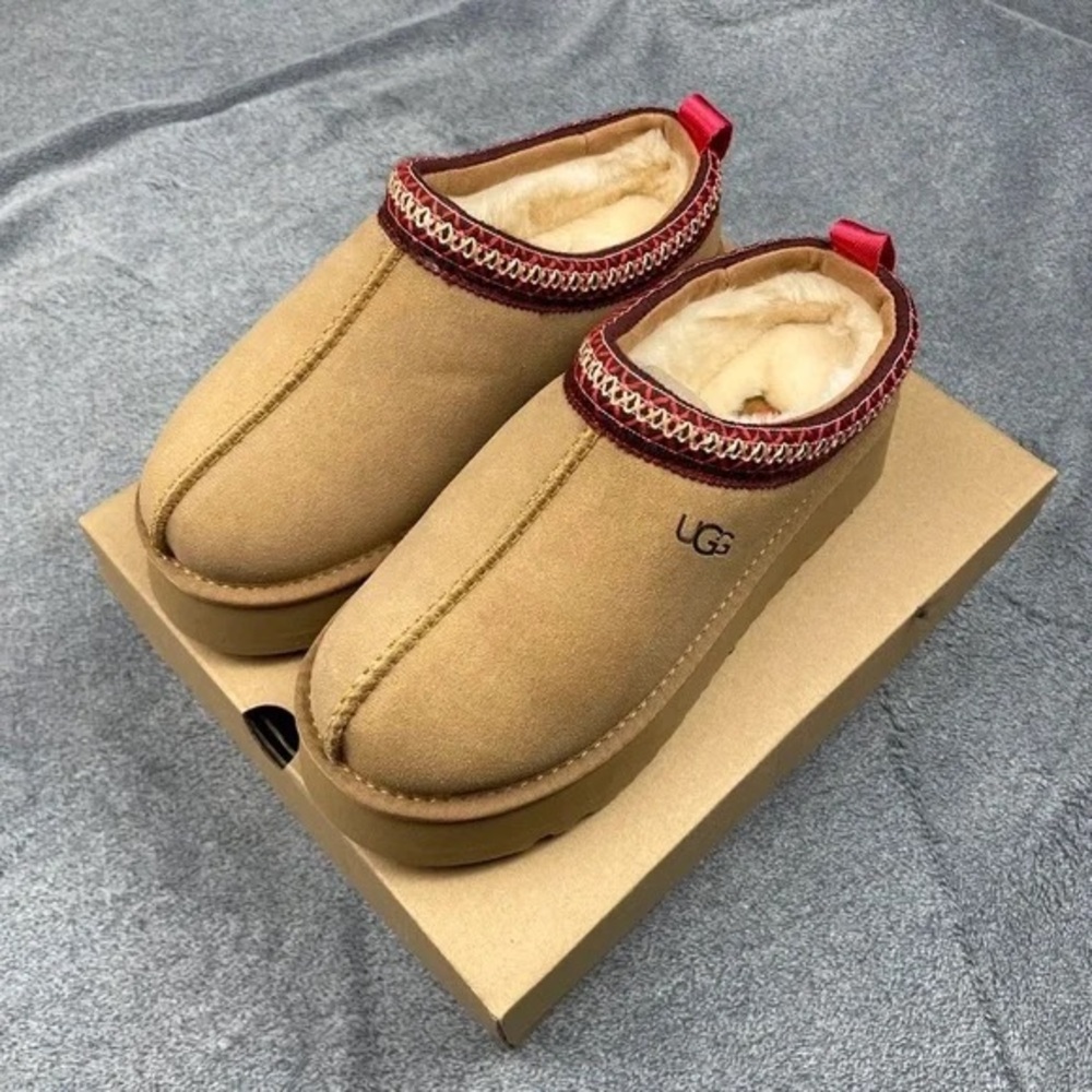 Ugg Tan And Red Platform Clogs - image 2